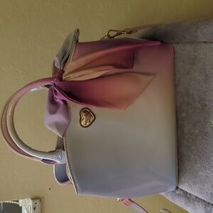 Betsey Johnson iridescent satchel pink